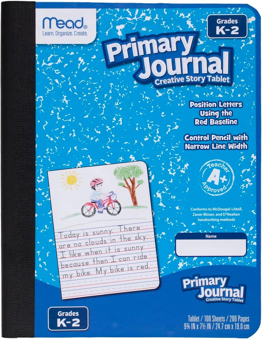 Mead Primary Journal Creative Story Tablet, Grades K-2, 7-1/2″ x 9-3/4″, 100 Sheets per Journal, Blue (09554)