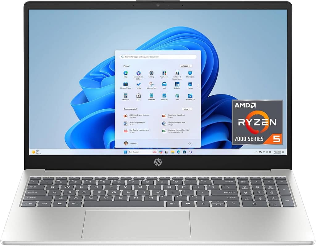 HP 15.6 inch Laptop, HD Touchscreen Display,