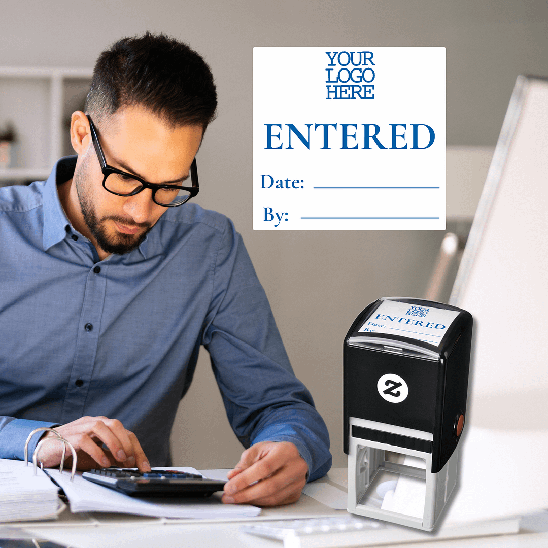 Accounting Bookkeeping Transaction Entered Self-inking Stamp