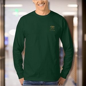 Custom Business Gold Monogram Long Sleeve T-Shirt - Perfect Employee Gift and Business Swag